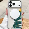 Funda Magnética de Navidad Color-blocking para Teléfono Apple 18PROMAX Funda de Árbol de Navidad para Teléfono Funda para Teléfono MagSafe