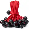 Cuerda elástica con cabeza de bola de plástico de 4 mm para exteriores, cuerda elástica tipo bungee para fijación y atado de toldo de tienda de campaña para camping