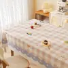 Nuevo Mantel Estilo Crema, Impermeable, Resistente al Aceite, Lavable, Resistente al Calor, Mantel Fresco de Dibujos Animados, Cubierta para Mesa de Café con Ambiente