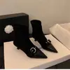 Botines Estilo Francés de Tacón Kitten Puntiagudos Delgados para Mujer, Novedad Otoño e Invierno 2026 Elegantes Botines de Tacón Alto