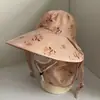 Sombrero de sol de algodón y lino con ala grande para recolectar té, seersucker, primavera y verano, protección solar para mujer, sombrero tipo chal para el sol, sombrero para mujer