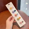 Grampo de Cabelo Florido Doce de Início de Primavera para Meninas Acessório de Cabelo Dopamina Franja Lateral Fresca Presilha de Cabelo Fofa para Crianças