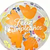Suministro transfronterizo globos bobo impresos en español de 20 pulgadas para decoración de bodas, arreglos de cumpleaños, globos bobo transparentes