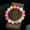 Colar de Jade Quartzito 14mm Conjunto de Corrente para Mãe Novo Estilo Chinês Corrente para Clavícula Contas Redondas Jade Multicolorido Amazon