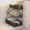 Estante de Almacenamiento para Fregadero de Cocina del Hogar Gabinete Deslizante Estante Deslizante por Capas Cesta Deslizante Estante de Almacenamiento para Platos de Fregadero Condimentos