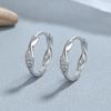 Aretes Möbius de Plata Esterlina 925 para mujer, personalizados, de moda, con incrustaciones de diamantes, estilo frío, elegantes, joyería para la oreja de alta calidad