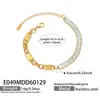 Estilo Ins Europeo y Americano Diseño Minimalista Cadena Empalmada de Zircón 5A Pulsera de Moda Acero Inoxidable Chapado en Oro de 18K Joyería Transfronteriza