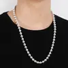 Collar de Cuentas de Buda Clásico Chapado en Plata Estilo Coreano Cuentas Redondas Huecas Brillantes Collar para Hombre Collar Simple Joyería Moderna de Moda