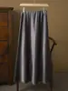 Falda larga de cintura alta texturizada sedosa para mujer, cintura elástica, corte recto, bodycon, modelo nuevo 2026