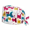 Gorros Quirúrgicos de Trabajo Transfronterizos para Hombres y Mujeres, Algodón Estampado Color Sólido Ajustables, Gorros de Cocina para Enfermeras, Salón de Belleza Dental