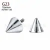 Brincos Pontiagudos de Liga de Titânio F136 Studs de Osso da Orelha Rosqueáveis Interna e Externamente de Titânio G23 Joias para Piercing Corporal Peças de Reposição