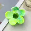 Presilha de cabelo flor de cinco pétalas com fluxo transfronteiriço da Amazon, acessório de cabelo com presilha de tubarão para a parte de trás da cabeça, presilha para franja, penteado semi-preso