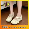 Zapatos Mary Jane Estilo Ballet en Tendencia Zapatos Pequeños de Cuero para Estudiantes Transpirables Velcro Zapatos Blancos Mujer 2026 Verano Nuevo Llegado