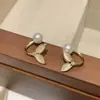 Pendientes de dos piezas con aguja de plata S925, estilo súper de hada, ópalo, cola de pez, para mujer, Corea del Sur, elegantes, combinan con todo, tachuelas, joyería para orejas