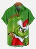 Camisa de Natal Nova Transfronteiriça Série de Natal Estampada 3D Amazon Aliexpress Camisa Masculina de Manga Curta