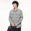Camisa de Manga Longa para Trabalho Masculina Estilo Retro Japonês Versátil com Gola Jaqueta Tendência Outono 2026 Juventude