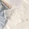 Nuevo Estilo Puro Deseo Dulce Tentación Malla Hueca Lazo Encaje Calzones para Mujeres, Cintura Media Algodón Puro Entrepierna Calzones para Mujeres