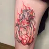 Tatuagem Adesiva Diablo Feminina À Prova D'água Duradoura Europeia e Americana Violência Lori ins Desenho Animado Fofo Flor Braço Não Refletivo Anti-Han