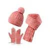 Gorro de punto trenzado de color liso europeo con forro de forro polar, engrosado, para mujer, exterior de invierno, a prueba de viento, para esquiar y ciclismo