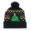 Sombrero de Navidad Luminoso LED para Adultos y Niños de Otoño e Invierno Set de Bufanda y Gorro Tejido de Papá Noel Estilo Infantil