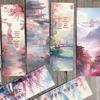 Série 30 Rolos de Pintura Poeira Vermelha Simples Diário de Mão Material Criativo Literário ins Papel de Leitura Marcador de Página Decoração DIY