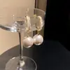 Pendientes de plata con baño de oro real, aguja cuadrada, borla de perla y circonita, pendientes de lujo ligero de alta gama, fabricante de pendientes vintage