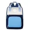 Nova Mochila Escolar Estudantil de Cor Contrastante, Grande Capacidade, Logo Imprimível, Mochila Leve Versátil, Mochila Multifuncional, Bolsa para Aulas Particulares