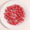 Cuentas redondas facetadas de cerámica de color dopamina con agujeros rectos, materiales y accesorios para abalorios de pulseras y correas de teléfono hechas a mano para DIY