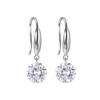 Aretes de gancho para la oreja de plata esterlina 925 con un solo circón redondo para mujer, aretes de diseñador de nicho de moda simple E8727