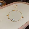 Pulsera de Diseño Estilo Coreano Lujo Ligero Exquisita Versátil Mariposa Pulsera para Mujer Nicho de Gama Alta Pulsera de Acero de Titanio Sin Color