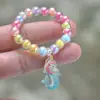 Pulsera de Dibujos Animados Nueva Pulsera Infantil Unicornio Niña Pequeña Accesorios de Dibujos Animados Joyería con Cuentas Niñas Viaje Versátil