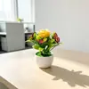 Mini Maceta de Ola de Agua Rosa Única Flor Artificial Mariposa Bonsái Creativo Regalo de Escritorio Flor de Simulación Planta Verde Planta en Maceta Adorno