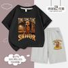 Conjunto de Camiseta de Manga Curta e Shorts Estampado para Meninos para o Verão