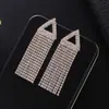 Pendientes geométricos largos de borla con diamantes de imitación nuevos europeos y americanos pendientes vintage pendientes de temperamento de moda al por mayor E678