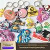 Chaveiro de Borracha Macia em PVC Pingente de Figura de Animal de Desenho Animado Estéreo 3D Pingente de Chaveiro de Carro DIY Atacado