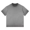 Camiseta Personalizada Americana Retro Lavada Vieja Degradada Marca de Moda Cuello Redondo Venta al Mayoreo Algodón Puro Manga Corta Suelta Oversize