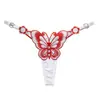 Tanga con Elemento de Mariposa, Sexy y Atrevida, Bordado Transparente, Cintura Baja Ajustable, Atractiva Ropa Interior Femenina Estilo Japonés 2261