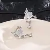 Brincos de Pressão Flor de Camélia Coloridos para Mulheres, Estilo Chanel Doce e Delicado Gota d'Água Zircônia Pérola Ear Cuffs