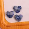 Tela de Cuadros Retro Otoño e Invierno Botón con Forma de Corazón DIY Decoración para Ropa Zapatos Botón Plano Accesorios para el Cabello Pasador Pendiente Pequeños Accesorios