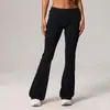 Pantalones Largos de Pierna Ancha Plegados en la Cintura Micro Acampanados para Mujer, Fruncidos Levanta Glúteos, Piernas de Durazno, Secado Rápido, Deportivos, de Yoga, Otoño Invierno Europeos y Americanos