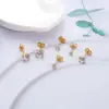 Brincos Europeus e Americanos Transfronteiriços em estoque Zircônia de Garra Quatro Pontas Peça Única Brincos com Fecho Borboleta de Aço Inoxidável Brincos de Piercing Conjunto de Brincos