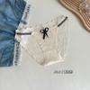 Panty Femenino Rosa Dulce Estilo Japonés de Malla de Encaje Pura Tentación Sexy Calado Triángulo con Lazo Transpirable para Verano