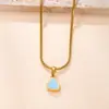 Pingente Único Cruzado Aço Inoxidável Fundido Geométrico Gota Colorido Óleo Colar Acessível Luxo Nicho Banhado Ouro 18K Aço Titânio Joias