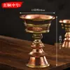 Base de Lâmpada de Manteiga Esculpida em Cobre Vermelho e Cobre Roxo Feita à Mão Nepalesa, Lâmpada Eterna, Castiçal Budista, Lâmpada de Manteiga, Itens Estilo Xizang