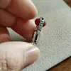 Nuevo Anillo de Ámbar de Sangre Artificial Estilo Chino para Mujer, Lujo Ligero, Temperamento de Gama Alta, Anillo Único de Aleación para Entrega