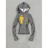 Sudadera con capucha de manga larga a rayas estampadas, estilo europeo y americano, casual, corte ajustado, sudadera con capucha, chaqueta vintage de streetwear
