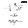 Piercing de Língua de Cobra Luxuoso F136 Liga de Titânio Joia de Piercing Corporal de Nicho Brincos Stud de Osso da Orelha em Forma de Cobra Estilo Punk