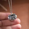 Rei Veado Dourado Prata Pura Sino de Prata Vintage Pingente Retro Desgastado DIY Acessório de Charme Feito à Mão Ornamento de Prata Antiga