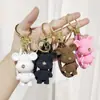 Chaveiro de Urso de Lã Gradiente Criativo Moda Criativa Desenho Animado Cola Macia Pendurador Pequeno Presente Fofo para Chave de Carro de Estudante Bolsa