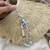 Brisa marina de verano estrellas cadena ccd cámara cordón fresco teléfono móvil colgante diy con cuentas azul